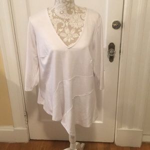 Eloquii White asymmetrical Top